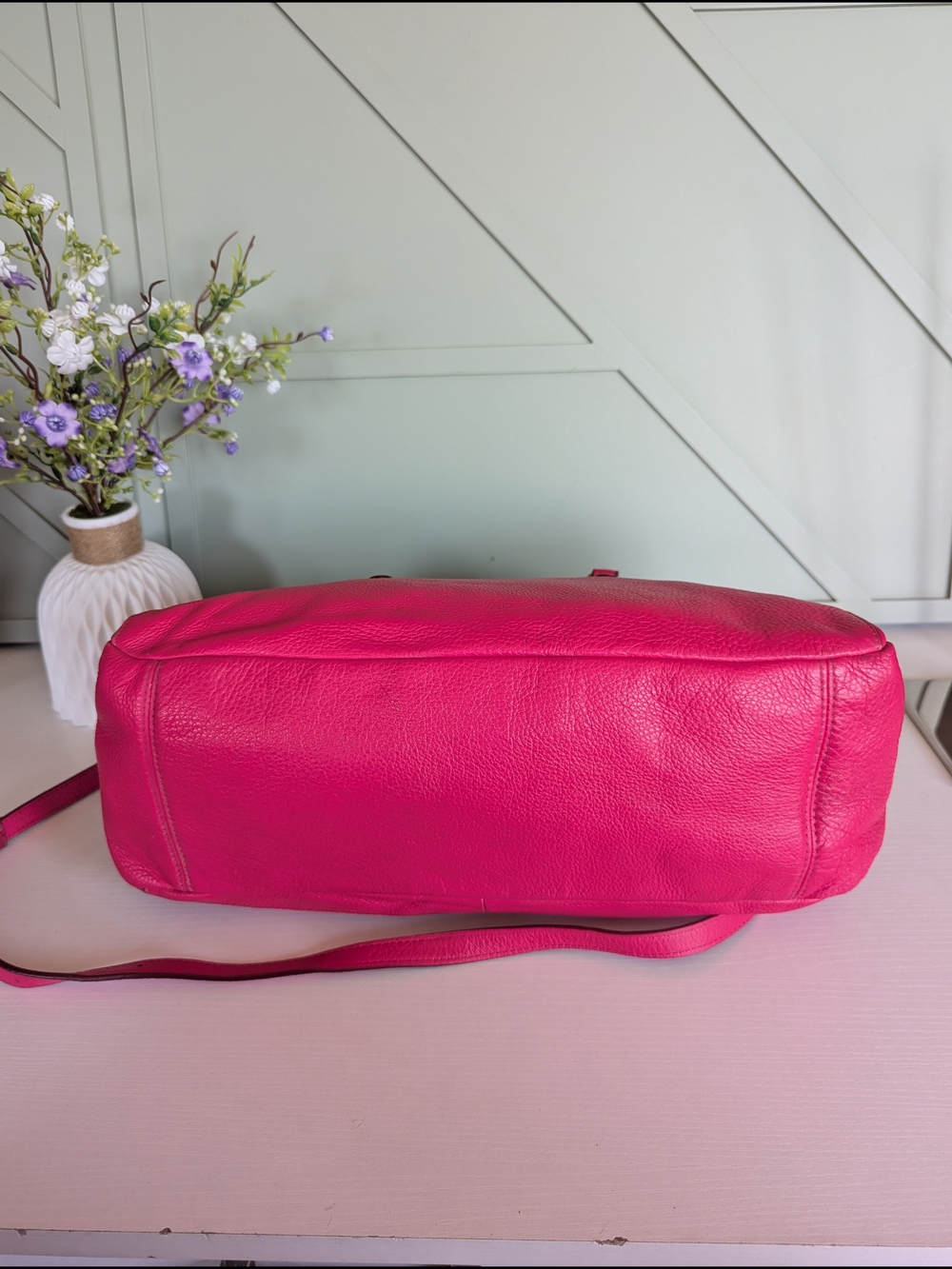 Coach Pink Leather Satchel with Removable Crossbody Strap - Picture 7 of 13